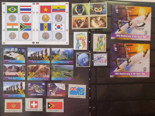 Lot 96 United Nations SC#921/947a 2007 Commemoratives, 31 VFNH Singles & Souvenir Sheets, Click on Listing to See ALL Pictures, 2017 Scott Cat.  $37.8 USD