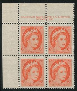 Plate Blocks and Winnipeg Tagging on the Wilding and Industry Definitives 1954-1967