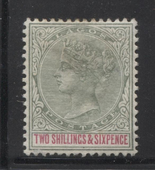 Printings of the 2/6d Green and Carmine Queen Victoria Keyplate Stamp of Lagos - 1887-1901 Part One