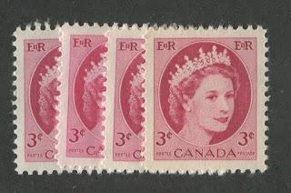 Shade Varieties Of The 2c Green and 3c Carmine Rose Wilding Issue 1954-1963