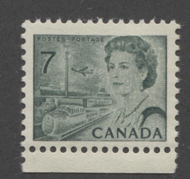The 7c Myrtle Green Transportation Stamp of the 1967-1973 Centennial Issue
