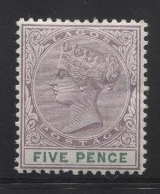 The Printings of the 5d Lilac and Dark Green Queen Victoria Keyplate Stamp From Lagos 1894-1901