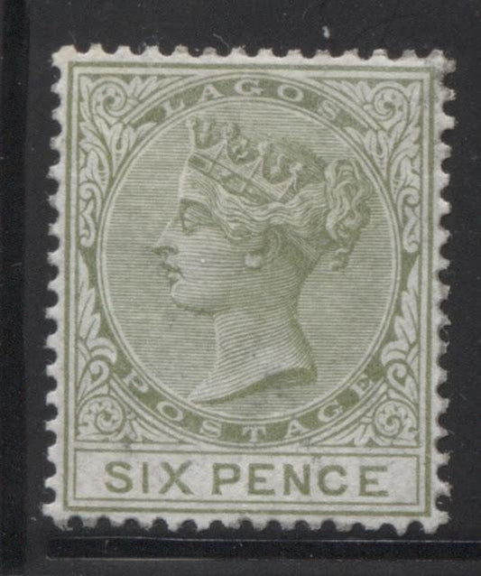 The Printings Of The 6d Olive Green Queen Victoria Lagos Keyplate Issue Watermarked Crown CA 1884-1886