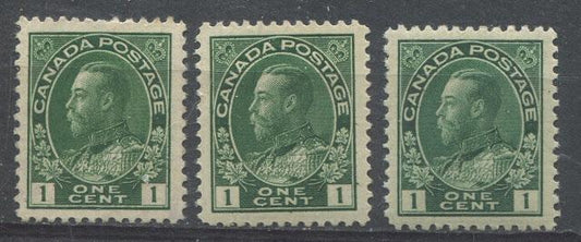 The Shades Of The 1c Green Admiral Stamp of 1911-1922