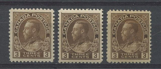 The Shades Of The 3c Brown Admiral Stamp And The 2+1c War Tax Stamp 1916-1918