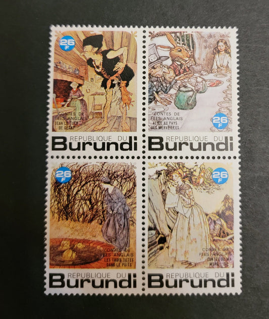 Burundi SC#527-527 1977 Fairy Tales Issue,  A VFNH Block of 4, Click on Listing to See ALL Pictures, 2017 Scott Cat. $24