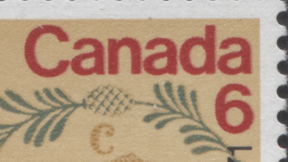 Canada #539 var 6c Multicoloured L.J. Papineau, 1971 L.J. Papineau Issue, A FNH Single With Weak Kiss Print Doubling Of Canada & 6 On DF/DF Paper With Matte PVA