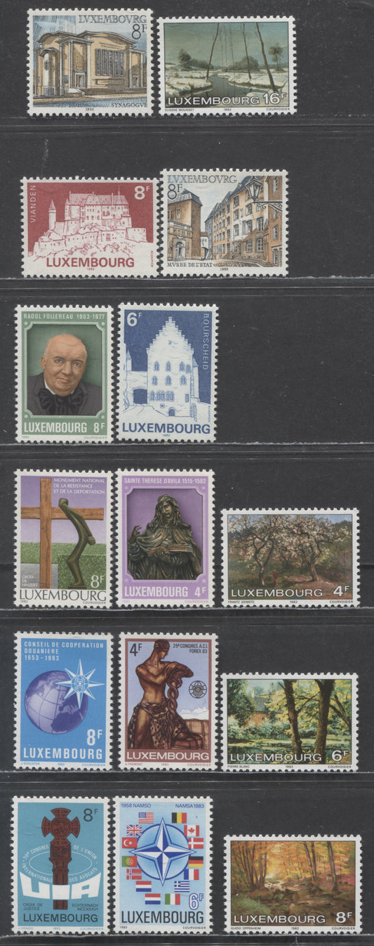 Luxembourg SC#667/686 1981-1982 Commemoratives, 15 VFNH Singles, Click on Listing to See ALL Pictures, 2022 Scott Classic Cat. $6.85 USD