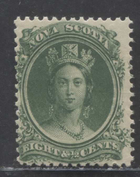 Nova Scotia #11a 8.5c Green Queen Victoria, 1860-1862 First Cents Issue, A FNH Single On Thick White Paper, Perf 11.75