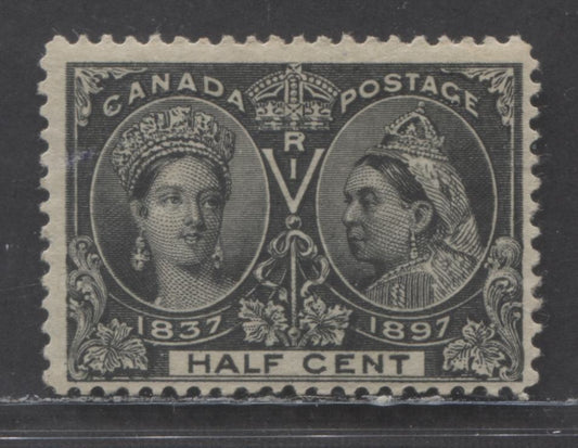 Lot 32 Canada #50 1/2c Jet Black Queen Victoria, 1897 Diamond Jubilee, A FOG Single