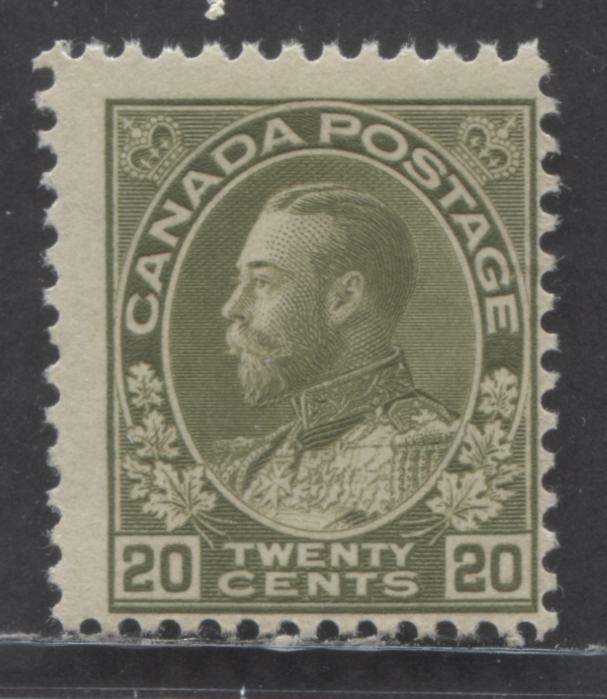 Lot 35 Canada #119 20c Gray Green King George V, 1911-1925 Admiral Issue, A FNH Single, Dry Printing