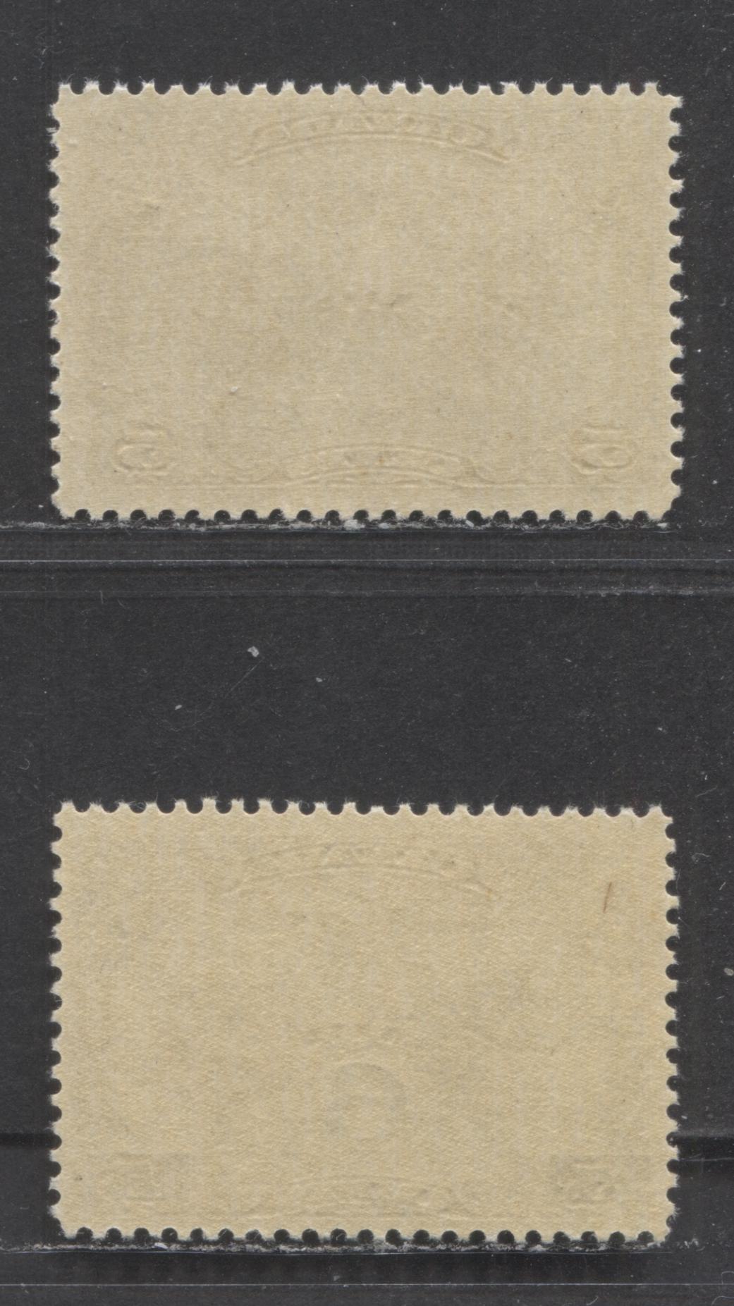 Canada #C1, C3 5c & 6c on 5c Brown Olive Winged Figures & Surcharges, 1928-1932 Airmail Issues, 2 FNH Singles