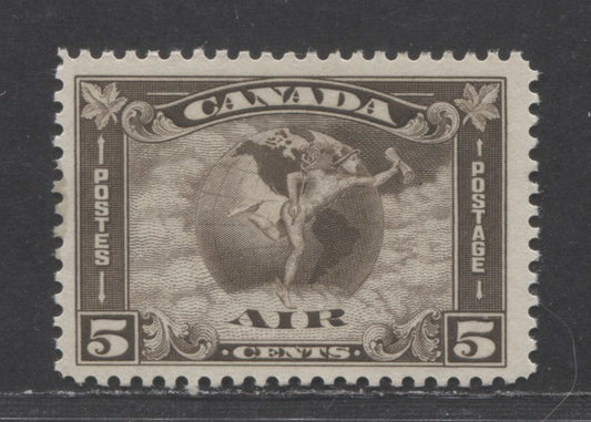Lot 153 Canada #C2 5c Olive Brown Winged Figures & Surcharges, 1928-1932 Airmail Issues, A FOG Single