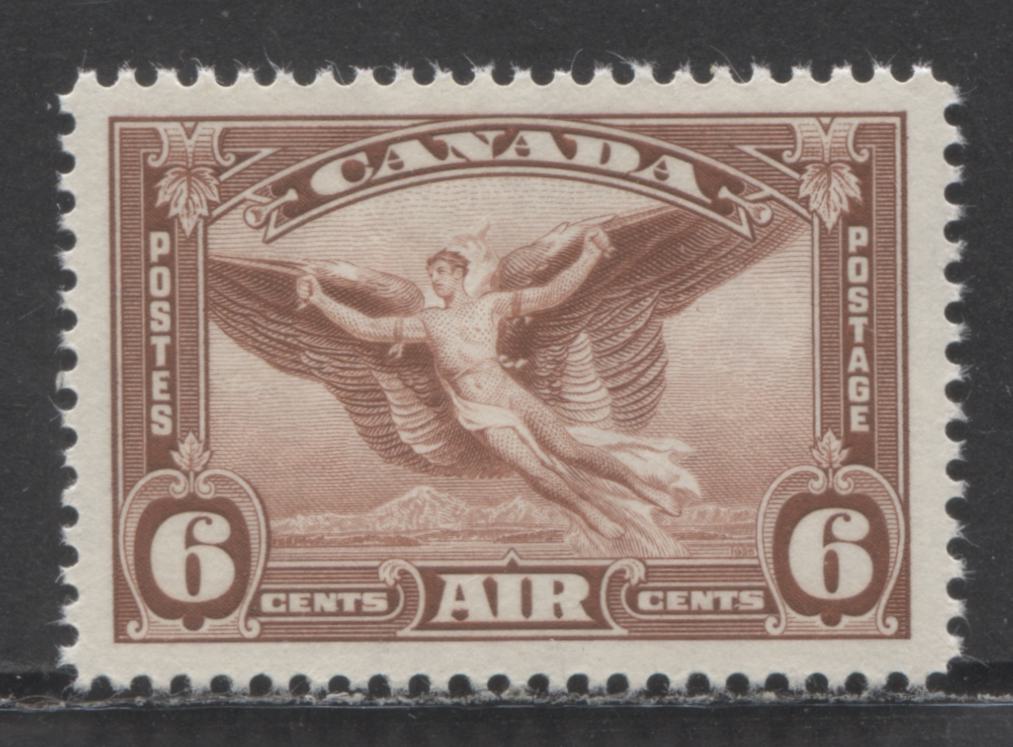 Canada #C5 6c Red Brown Daedalus In Flight, 1935 Air Mail Stamps, A VFNH Single On Horizontal Wove Paper With Cream Gum