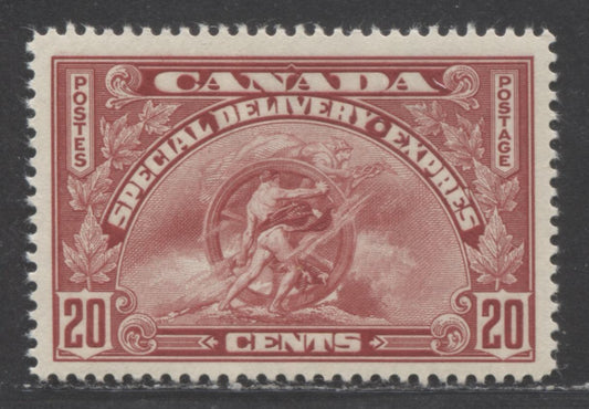 Canada #E6 20c Dark Carmine, 1935 Special Delivery Issue, A VFOG Single With Cream Gum