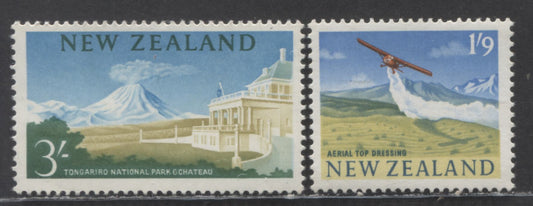 New Zealand SC#360-361 1963-1964 Additional Values To Definitives, On MF/HB & HF/HF Papers, 2 VFNH Singles, Click on Listing to See ALL Pictures, 2022 Scott Classic Cat. $4.5 USD