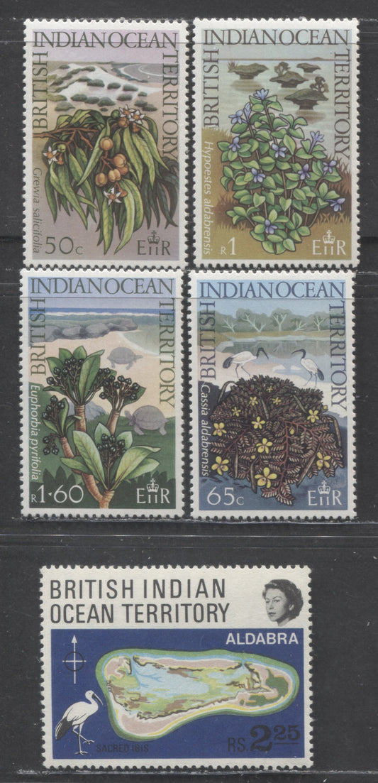 Lot 86 British Indian Ocean Territory SC#34/81 1969-1975 Atoll-Nature Protection Issues, 5 VFNH Singles, Click on Listing to See ALL Pictures, 2022 Scott Classic Cat. $5.75 USD