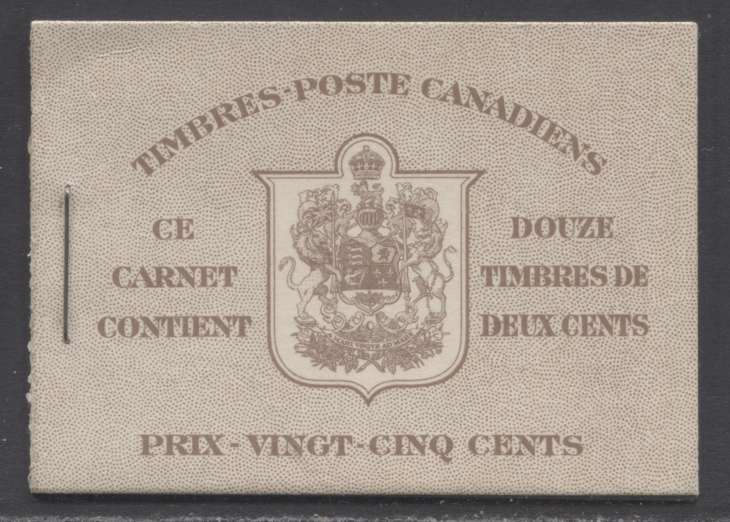 Canada #BK29cF 1937-1942 Mufti Issue, A Complete 25c French Booklet, Type II Covers, 6c Rate Page, Vertical Wove Paper, Cream Gum, Front Cover IIL, Back Cover B, VF and Scarce As Only 42,000 French Booklets Issued