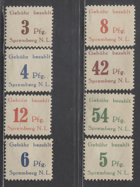 Lot 98 Germany - Michel SC#7A-14A 1945-1946 Russian Occupation Locals Issues, Perforated, 8 F/VFOG Singles, Click on Listing to See ALL Pictures, Estimated Value $15 USD