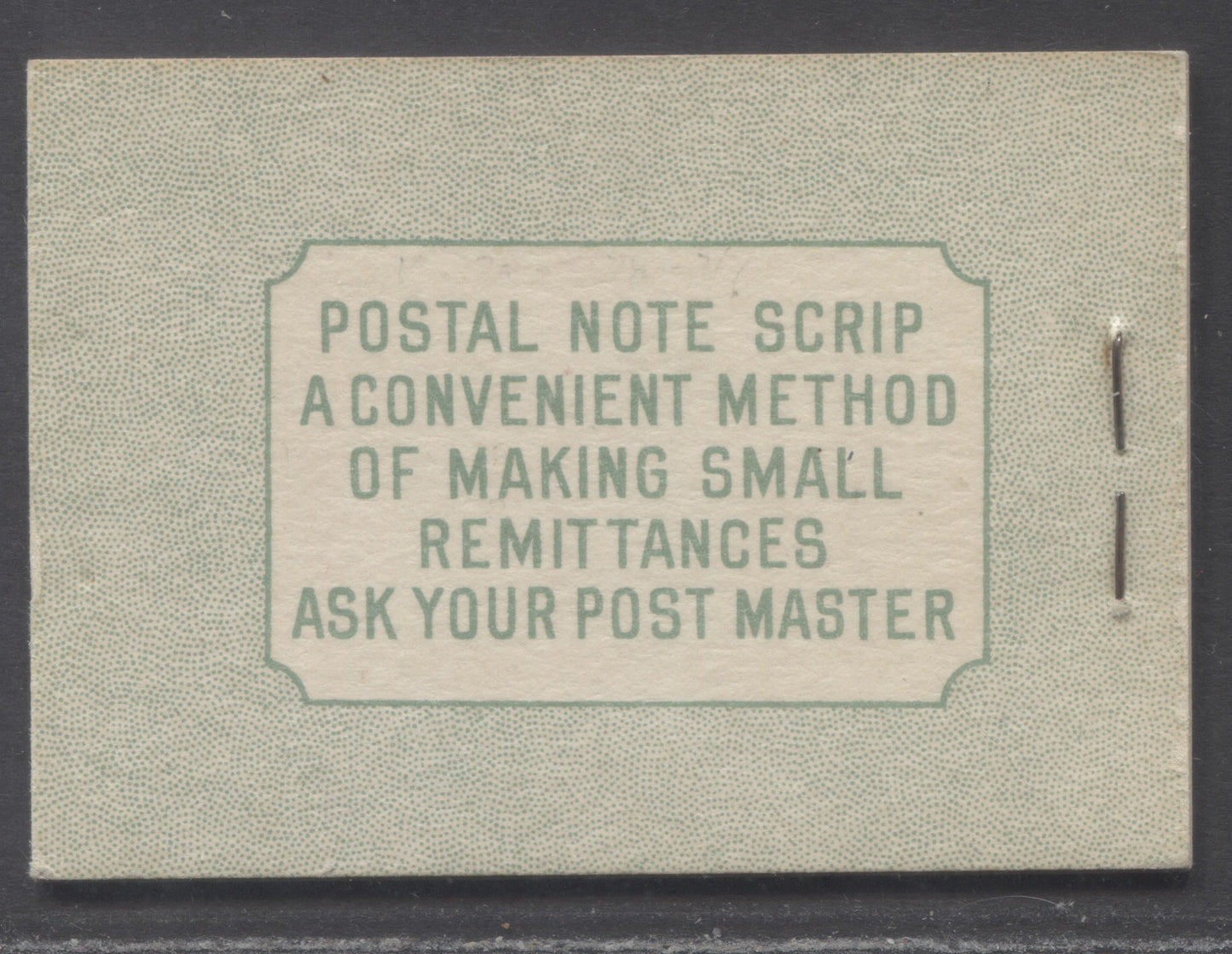 Lot 350 Canada (C) #BK32fE 1942-1947 War Issue, A Complete 25c English Booklet, 4 Panes Of 6 1c Green, Front Cover IIa, Back Cover Cbi, Small Line In P of Postage, 7c & 6c Rate Page, 'Post Master' Two Words, Paper CBN-XXXXX