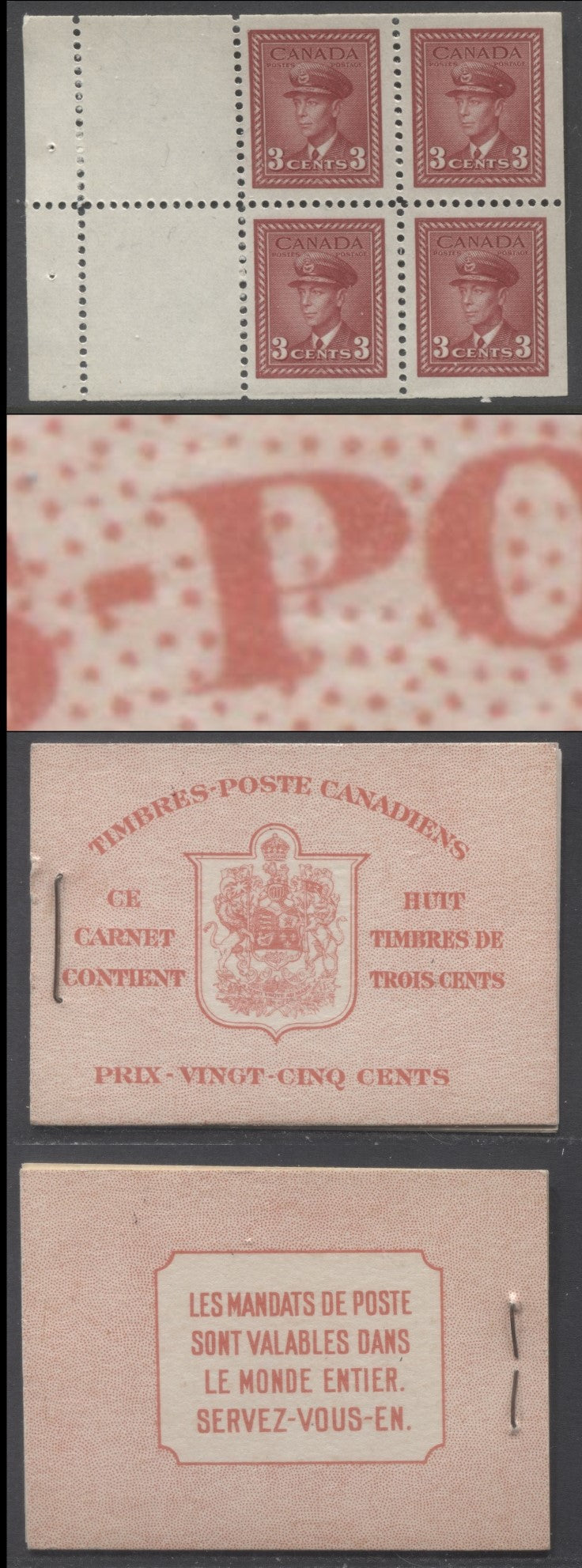 Lot 278 As Lot 276, But Normal Light Red Cover, 17 mm Staple And Panes Printed On CBN-AAAAA Paper/Gum