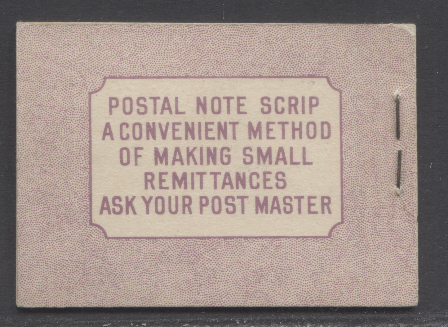Lot 353 Canada #BK35c IIeCbiii 1942-1947 War Issue, A Complete 25c English Booklet, 2 Panes Of 4+2 Labels 3c Rose Violet, Front Cover IIe, Back Cover Cbiii, Type IIa, 7c & 6c Rates, 'Post Master' Two Words, 1,201,000 Issued, CBN-SSSSS Paper