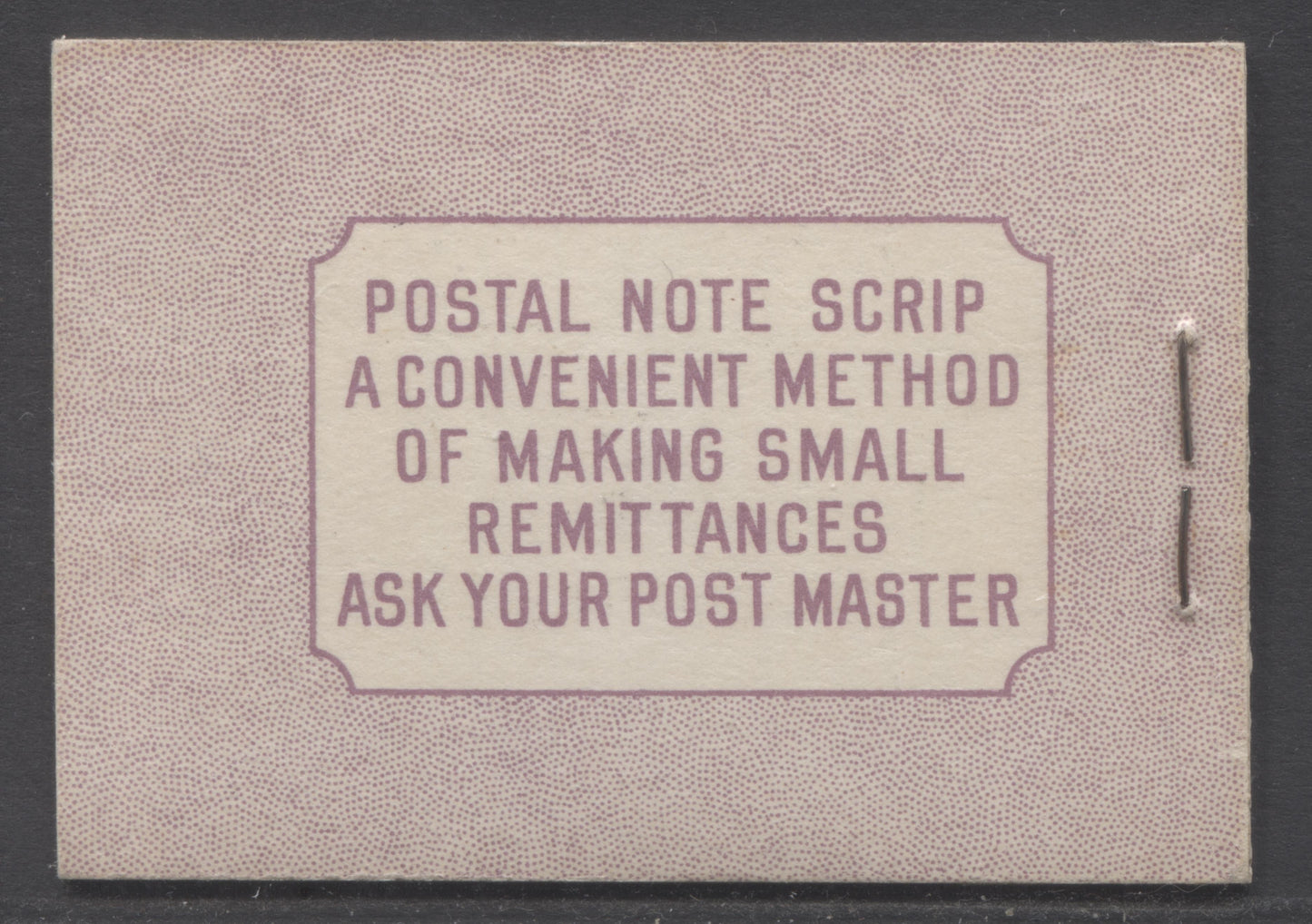 Lot 354 Canada #BK35c IIeCbiv 1942-1947 War Issue, A Complete 25c English Booklet, 2 Panes Of 4+2 Labels 3c Rose Violet, Front Cover IIa, Back Cover Cbiv, Type IIa, 7c & 6c Rates, 'Post Master' Two Words, CBN-BBBBBB Paper, 1,201,000 Issued