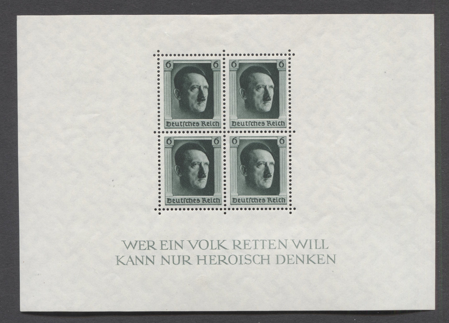 Lot 69 Germany SC#B102 (Mi7) 1937 Hitler's 48th Birthday Semi Postals, A VFOG Souvenir Sheet, Click on Listing to See ALL Pictures, 2022 Scott Classic Cat. $19 USD