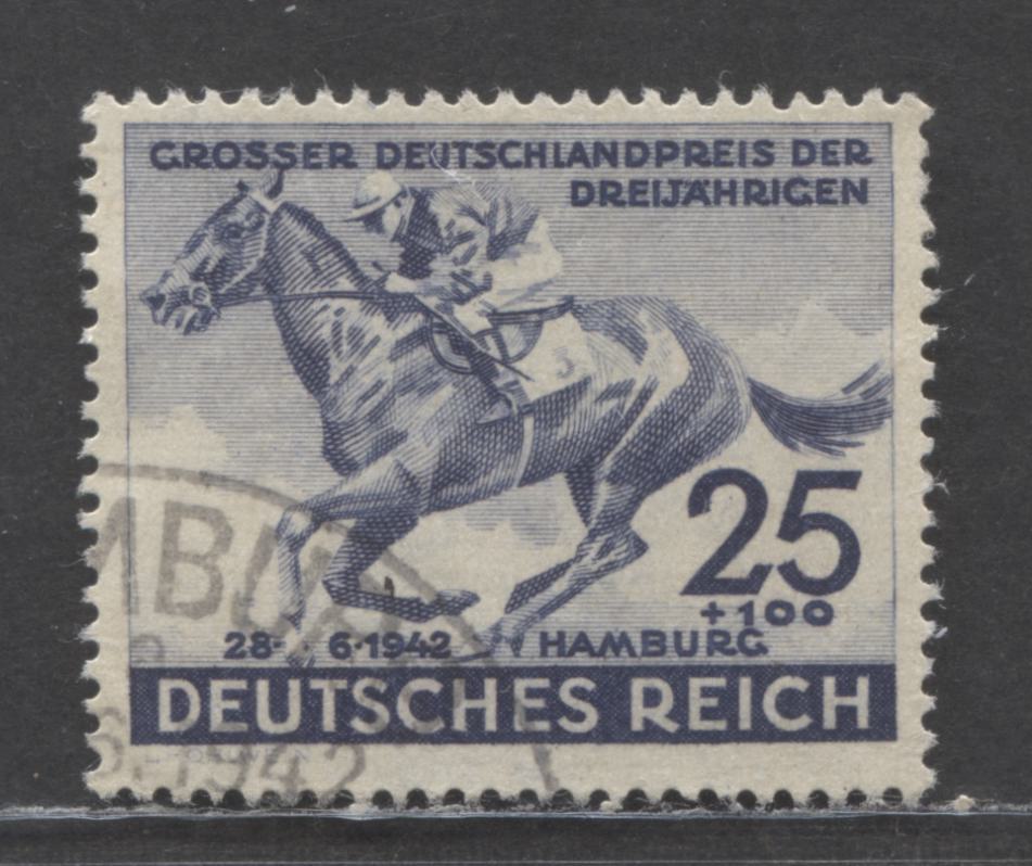 Germany SC#B204 (Mi814) 25pf+100pf Blue 1942 73rd Hamburg Day Semi Postal, With Special Hamburg Arms Cancel As Noted In Michel, A Fine/Very Fine Used Single, Estimated Value $7 USD