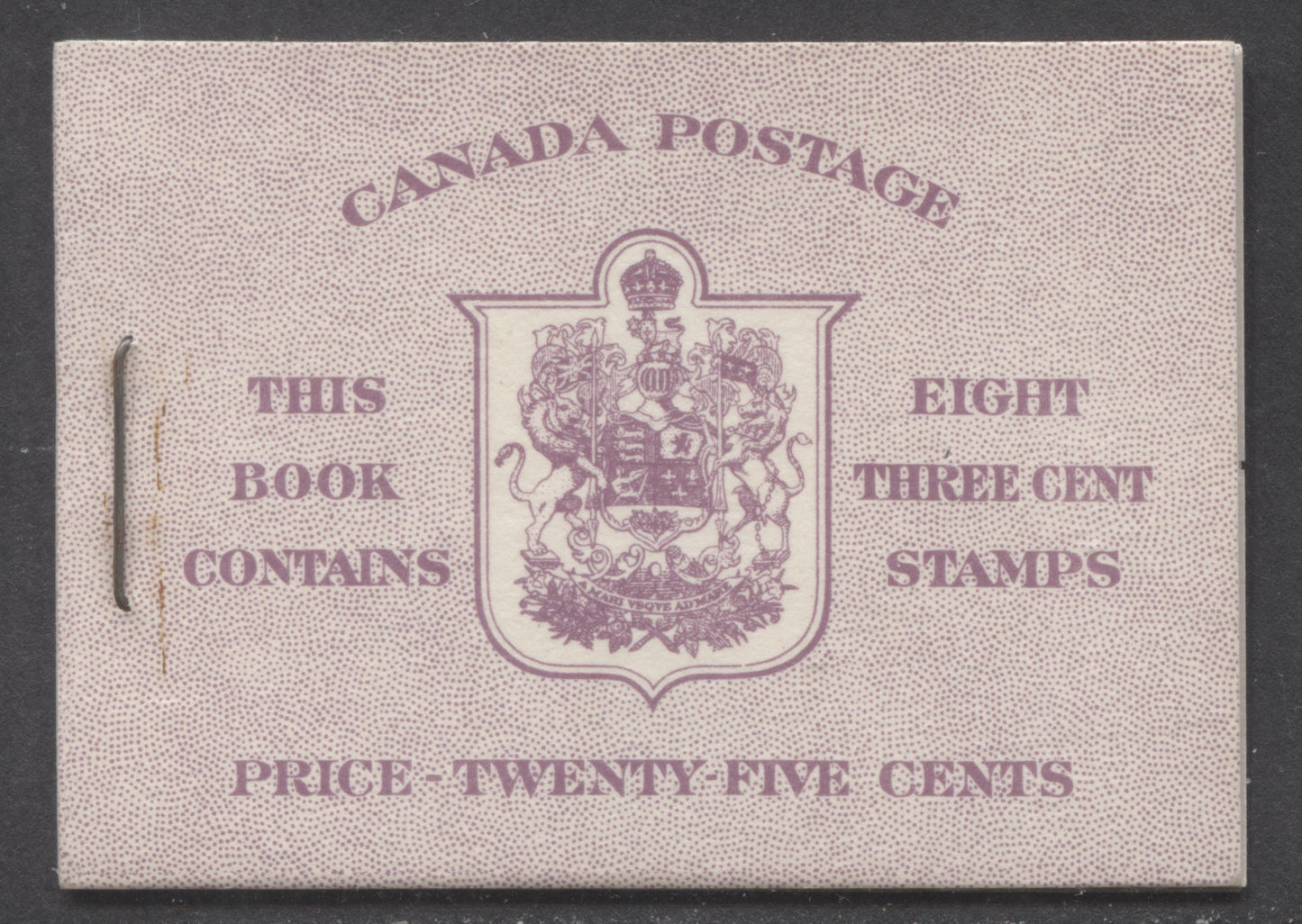 Lot 81 Canada #BK40bE 1949-1951 KGVI Issue, A Complete 25c English Booklet With 3c Rose Violet, 2 Panes Of 4+2 Labels. Front Cover IIf, Back Cover Eiii, Type II Cover, No Rate Page, 825,000 Issued