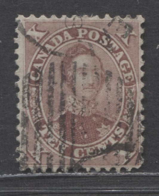 Lot 9 Canada #17 10c Red Lilac Prince Albert, 1859-1864 First Cents Issue, A Fine Used Single With Perf 12.1 x 12