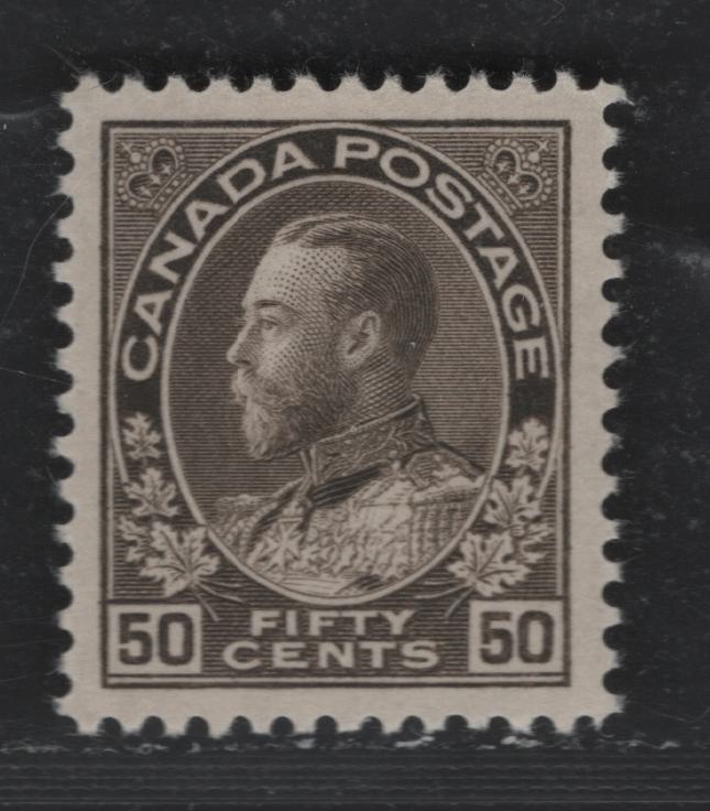 Lot 48 Canada #120 50c Black Brown King George V, 1911-1928 Admiral Issue, A VFOG Example Of The Dry Printing