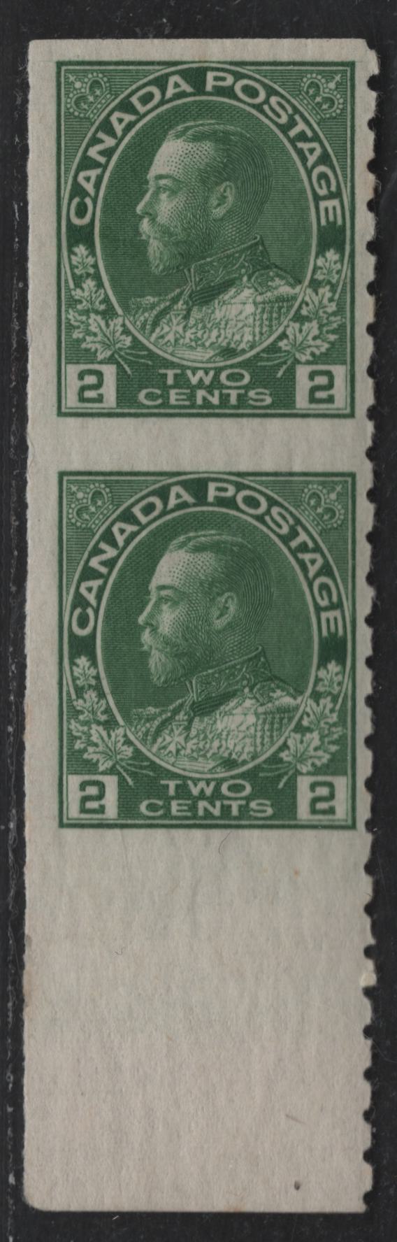 Lot 90 Canada #128a 2c Green King George V, 1911-1928 Admiral Issue, A ...