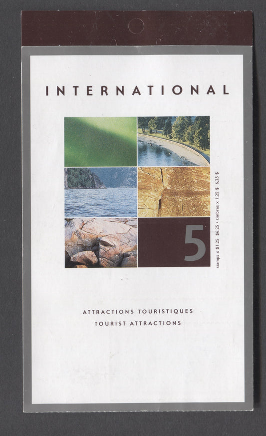 Lot 158 Canada #BK260b 2002 Tourist Attractions Issue, A $1.25 Multicolored Booklet, Open HB/HB Cover, LF Inside