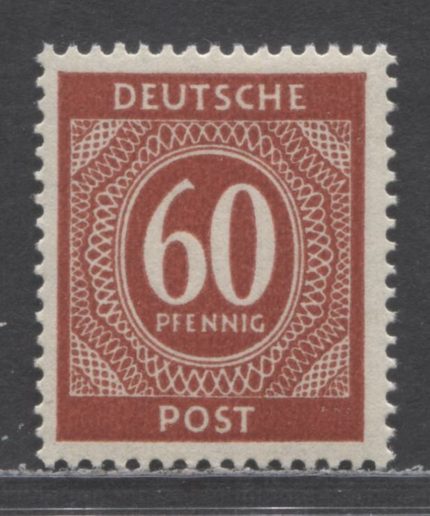 Germany SC#552 (Mi 933b) 60pf Dark Brownish Red 1946 Numeral Definitives, A VFNH Single, Click on Listing to See ALL Pictures, Estimated Value $15 USD