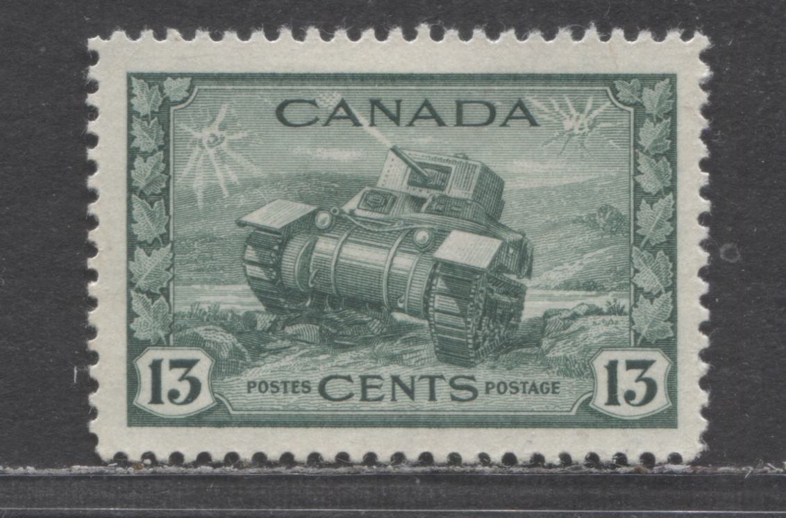 Lot 48 Canada #258 13c Dull Green Ram Tank, 1942-1943 KGVI War Issue, A VFOG Single On Vertical Wove Paper With Cream Gum