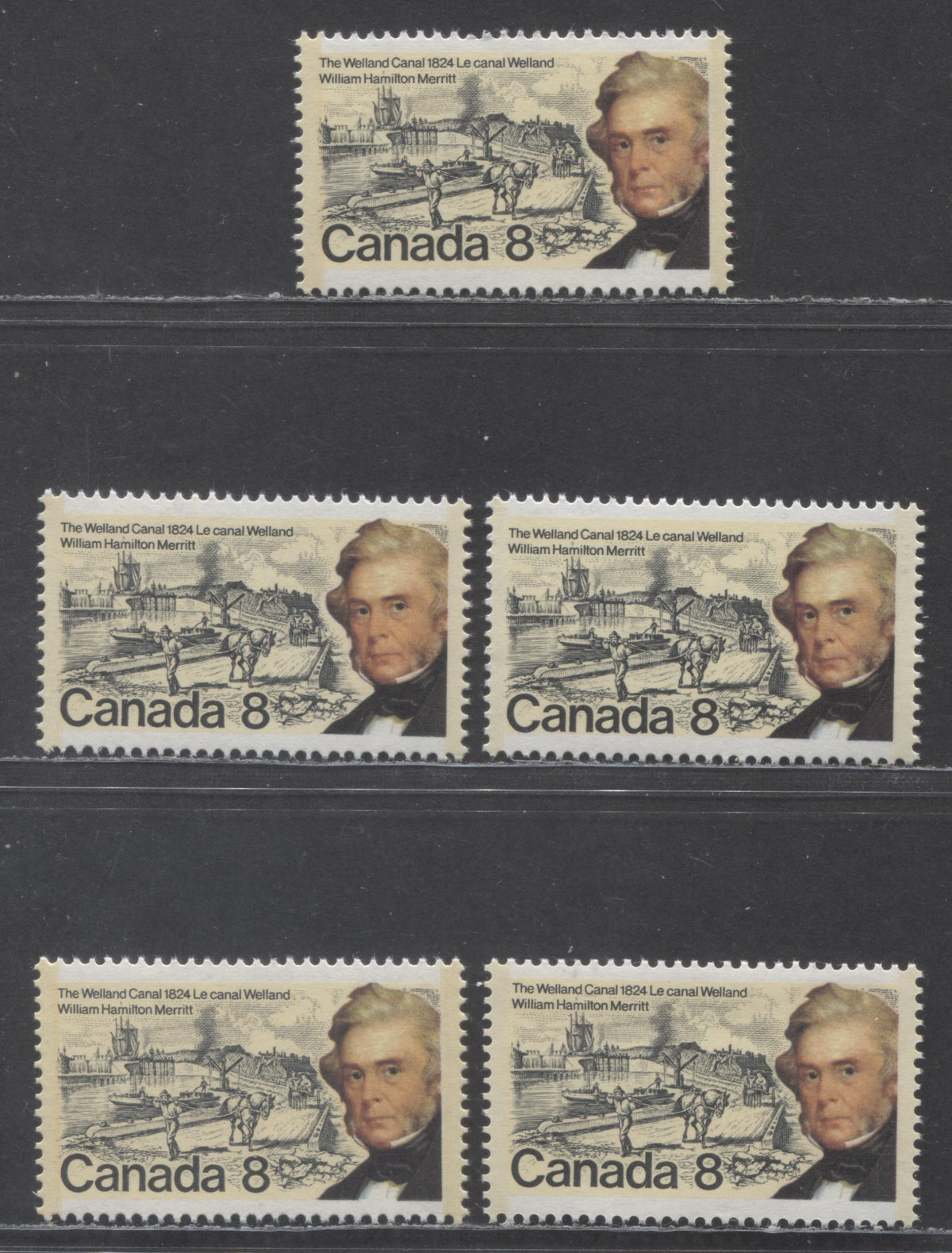 Lot 150 Canada #655,i 8c Multicolored Merritt & Welland Canal, 1974 Wi ...