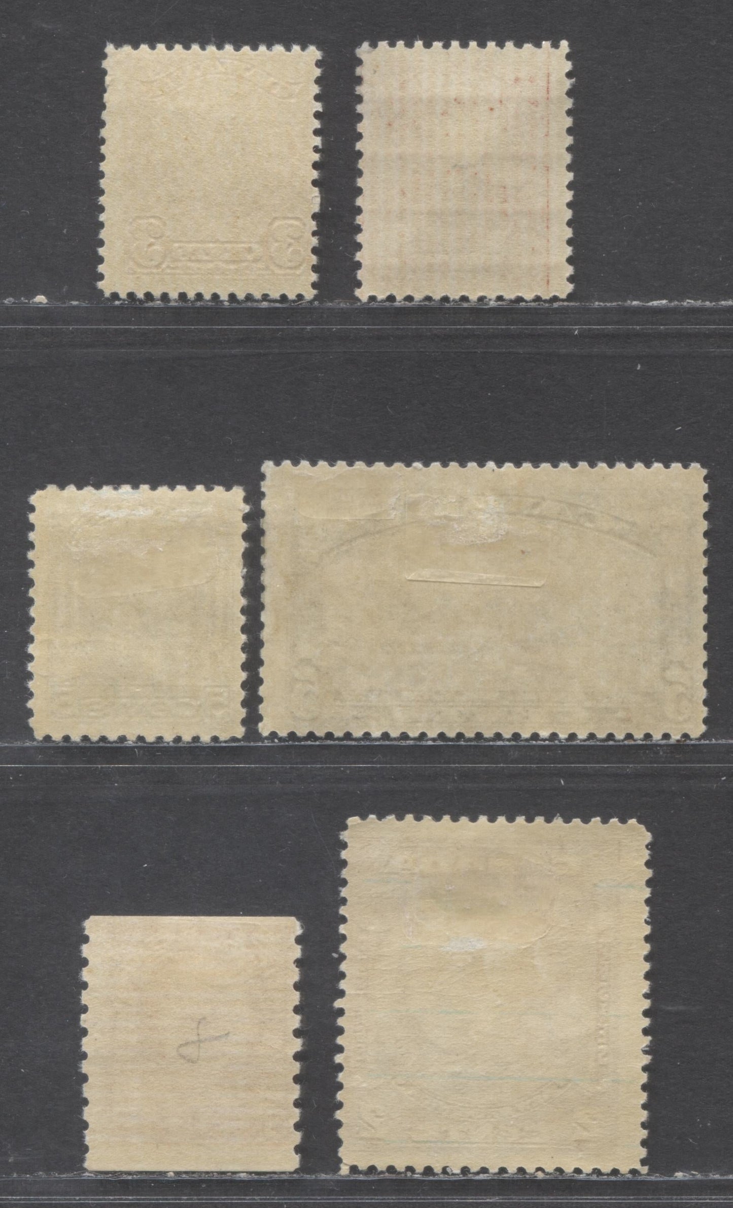 Canada #151, 165, 199, 24, 207, 209 2c-5c Dark Carmine / Red Brown King George V - New Brunswick Seal, 1928-1934 Scroll / New Brunswick Issues, 6 VG/FOG Singles