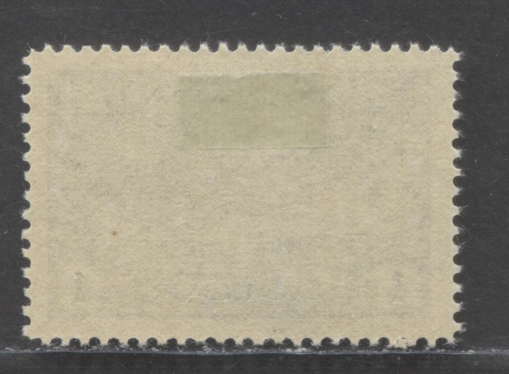 Lot 44 Canada #262 $1 Deep Blue Tribal Class Destroyer, 1942-1943 War Issue, A VFLH Single On Horizontal Ribbed Paper With Yellowish Cream Gum