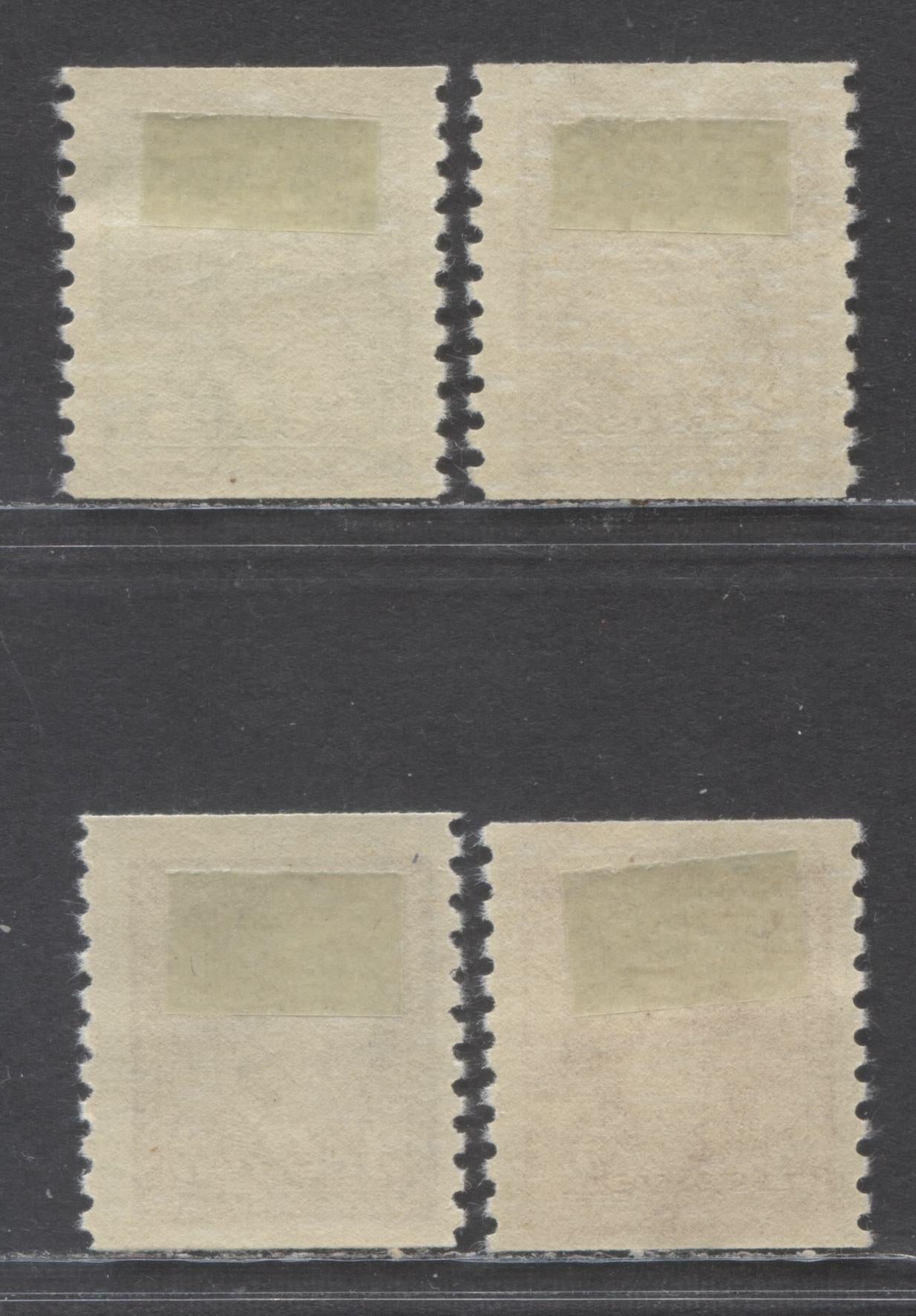 Lot 300B Canada #278-281 1c-4c Green-Dark Carmine King George VI, 1948 War Coil Issue, 4 FOG Coil Singles On Crisp Horizontal Wove With Cream Gum