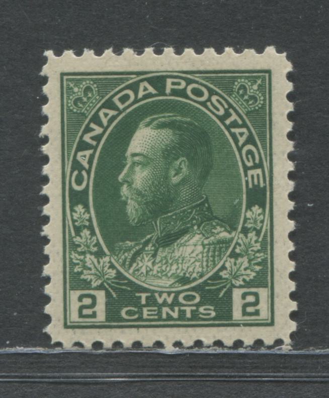 Canada #107a 2c Deep Green King George V, 1911-1928 Admiral Issue, A VFNH Example Of The Wet Printing On Experimental Thin Paper