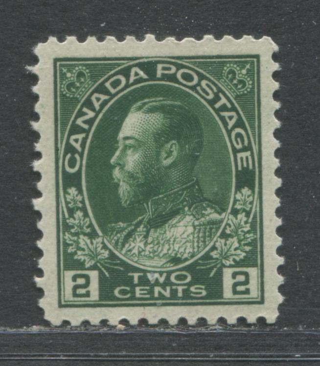 Lot 44 Canada #107a 2c Deep Green King George V, 1911-1928 Admiral Issue, A VFNH Example Of The Wet Printing On Experimental Thin Paper