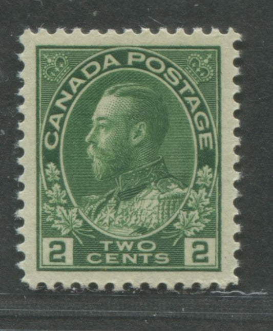 Lot 48 Canada #107e Var 2c Green King George V, 1911-1928 Admiral Issue, A VFNH Example Of The Dry Printing On Unlisted Thin Paper