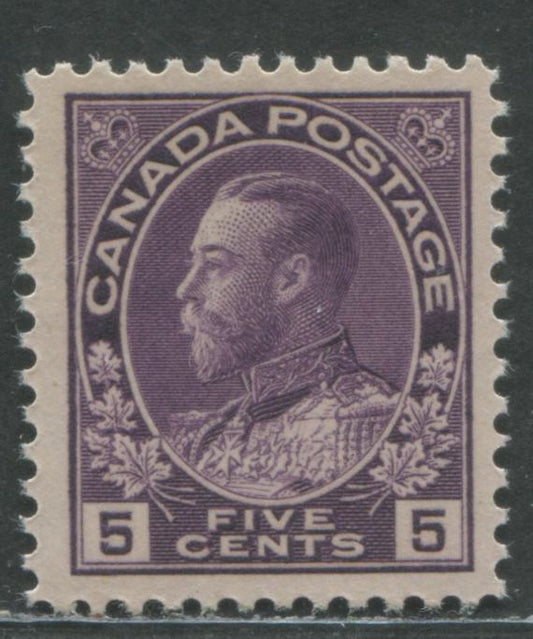 Lot 99 Canada #112c 5c Violet King George V, 1911-1928 Admiral Issue, A VFNH Example Of The Dry Printing With Redrawn Frameline