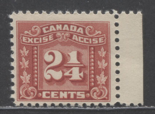 Lot 1 Canada #FX63 2 1/4c Red , 1934-1948 Three Leaf Exise Tax Issue, A FNH Single