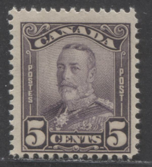 Canada #153 5c Deep Violet , 1928 -1929 King George V Scroll Issue, A FNH Single