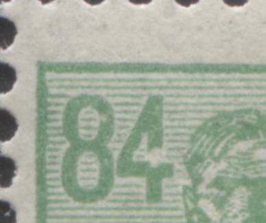Lot 257 Germany - American and British Zone MI#956 (SC# 573) 84pf Light Green 1947-1948 Pictorial Issue Overprint, With Unlisted White Spec On '4' Of '84', A VFOG Single, Click on Listing to See ALL Pictures, Estimated Value $5
