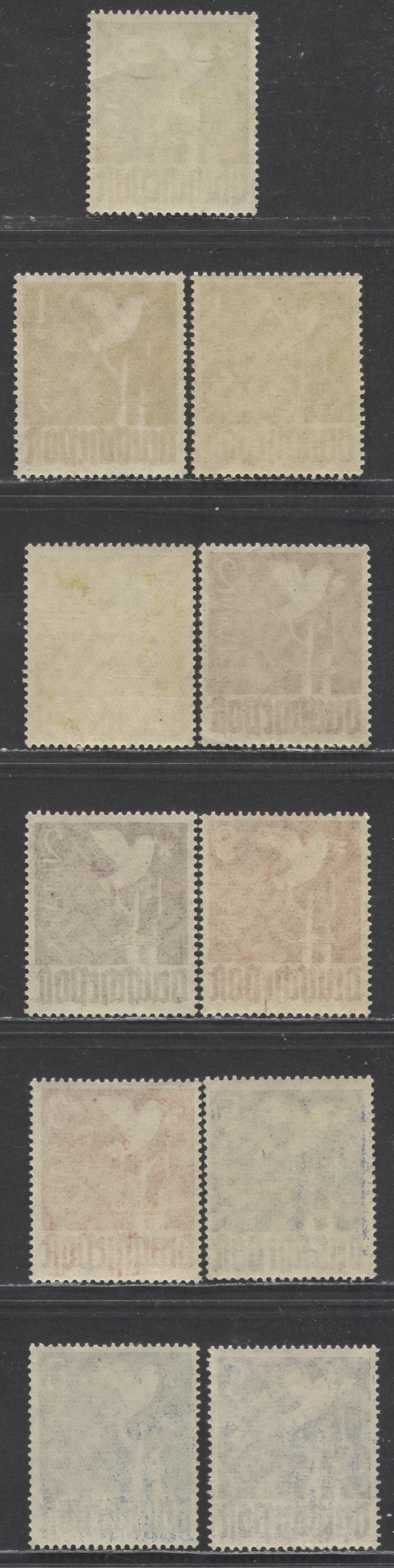 Germany MI#959 (574)-962 (577) 1947-1948 Pictorial Issue, With Shade Variations, One Fluorescent Stamp, 11 Fine-Very Fine Mint NH, Click on Listing to See ALL Pictures, 2023 Michel Cat. 46.3 Euro