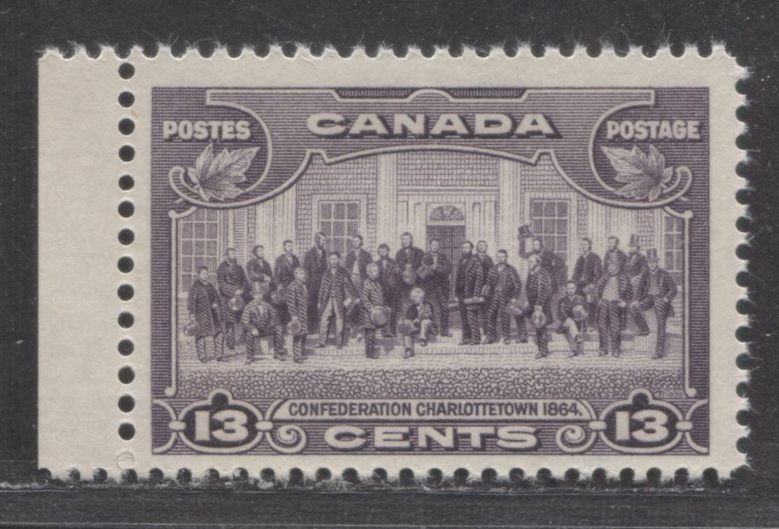 Lot 63 Canada #224 13c Violet Charlottetown, 1935 King George V Pictorial Issue, A VFNH Single