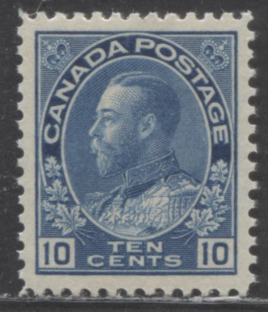 Lot 13 Canada #117a 10c Blue, 1911 - 1925 King George V Admiral Issue, A VFNH Single Dry Printing
